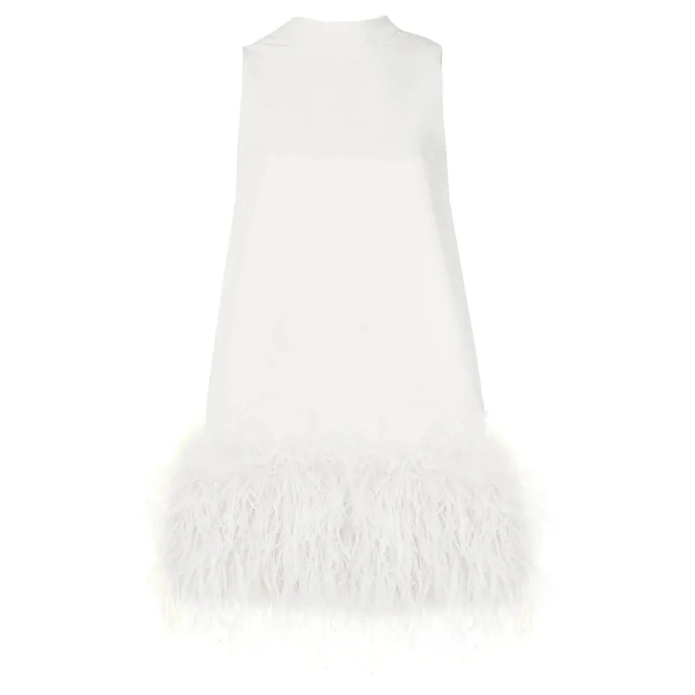 A&A Luxe A Line Feather Tassel Dress