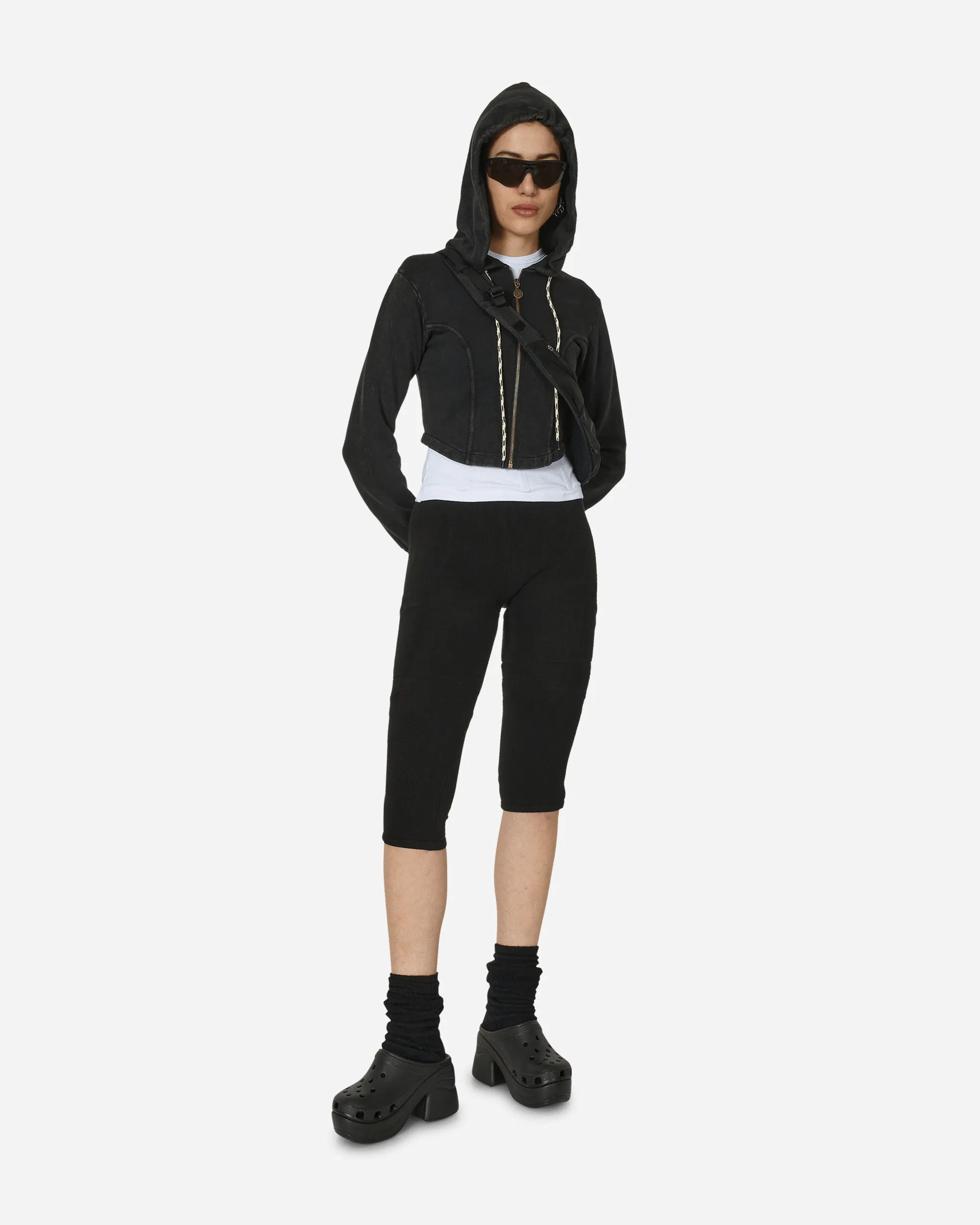 Acid Wash Lorica Zip Hoodie Black