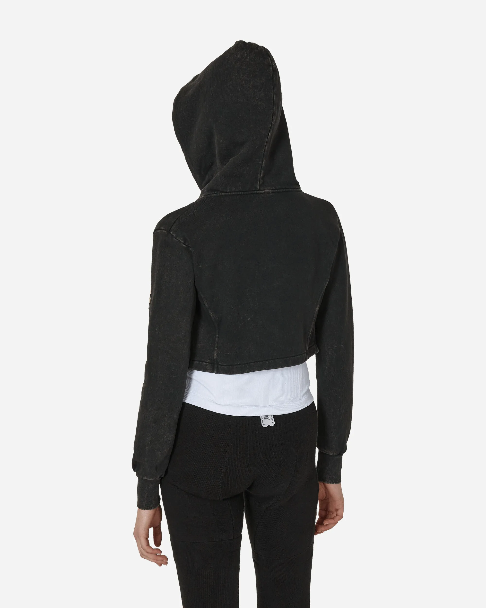 Acid Wash Lorica Zip Hoodie Black
