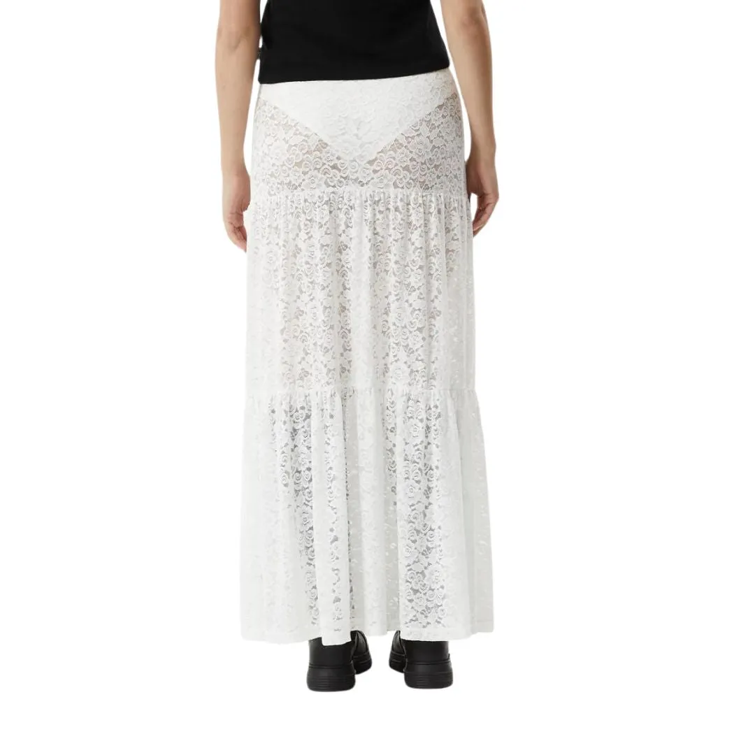 Afends Womens Lace Maxi Skirt - White