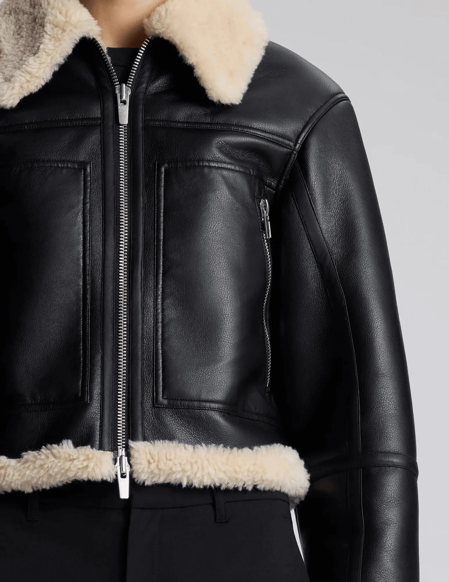 A.L.C. Avery Faux Shearling Moto Jacket