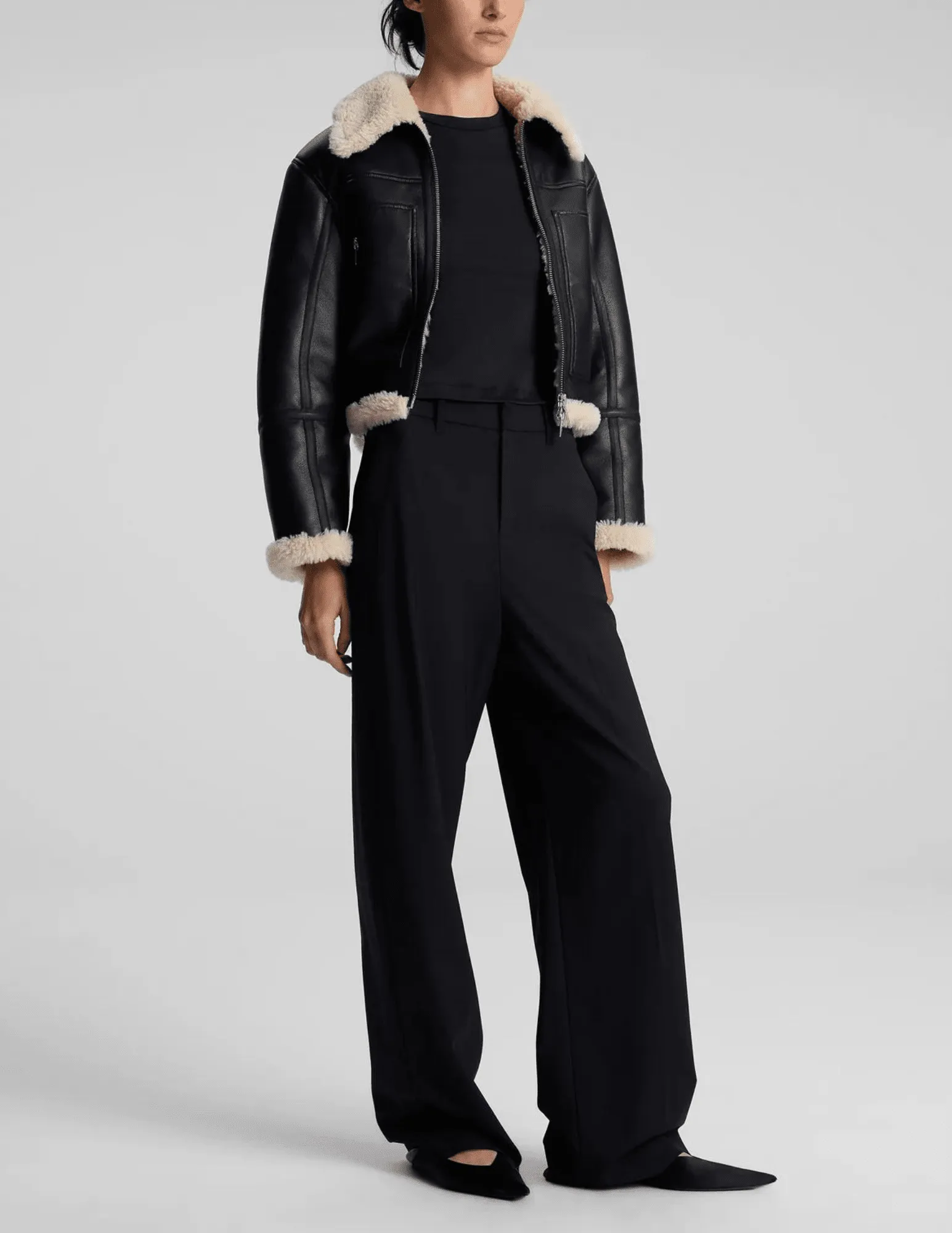 A.L.C. Avery Faux Shearling Moto Jacket