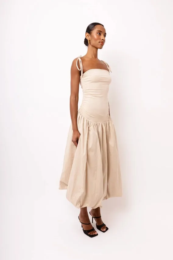 Alexa Beige Puffball Dress
