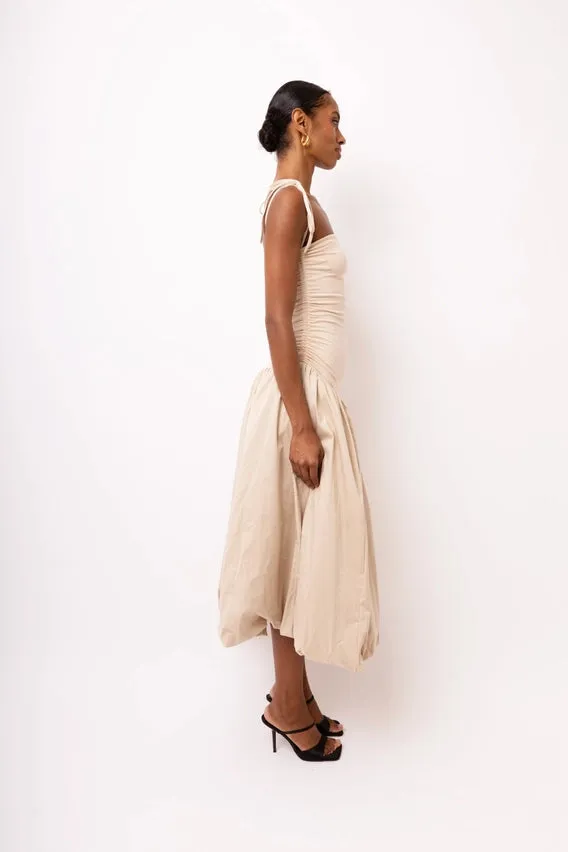 Alexa Beige Puffball Dress