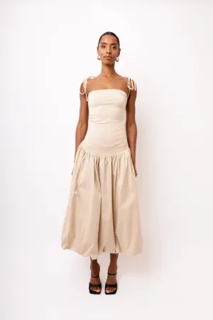 Alexa Beige Puffball Dress