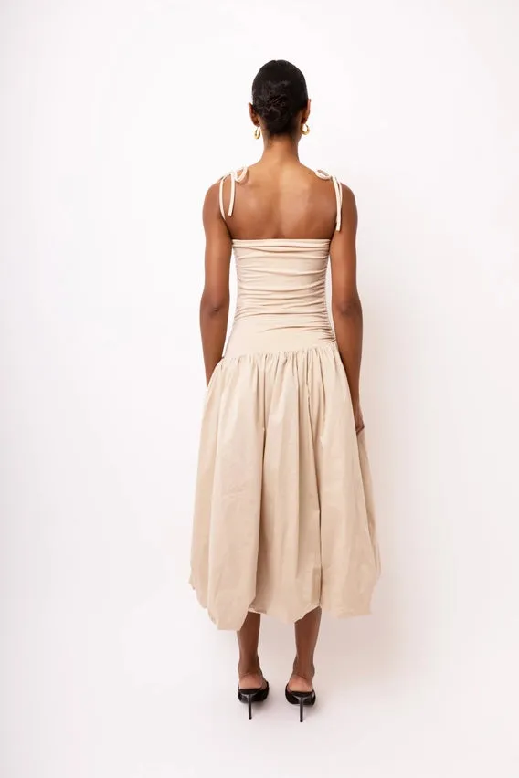 Alexa Beige Puffball Dress