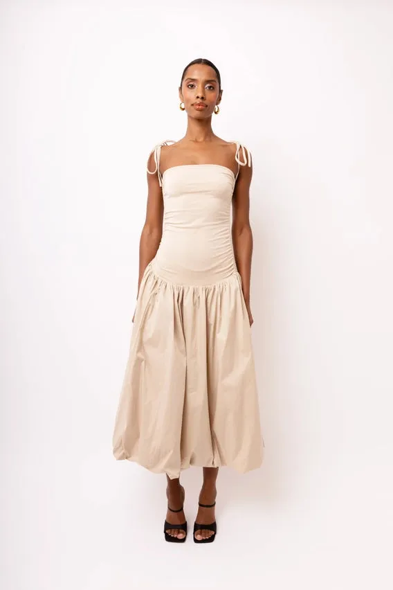 Alexa Beige Puffball Dress