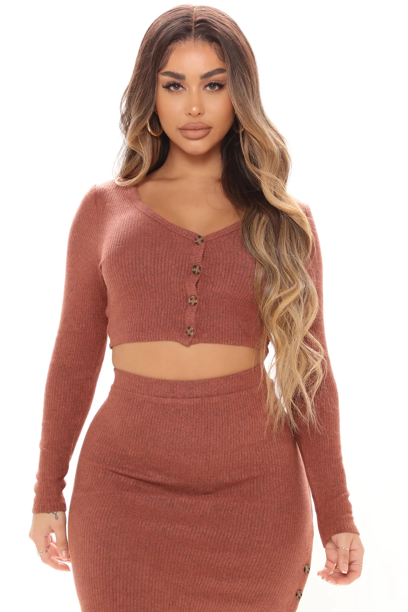 All Or Nothing Skirt Set - Rust