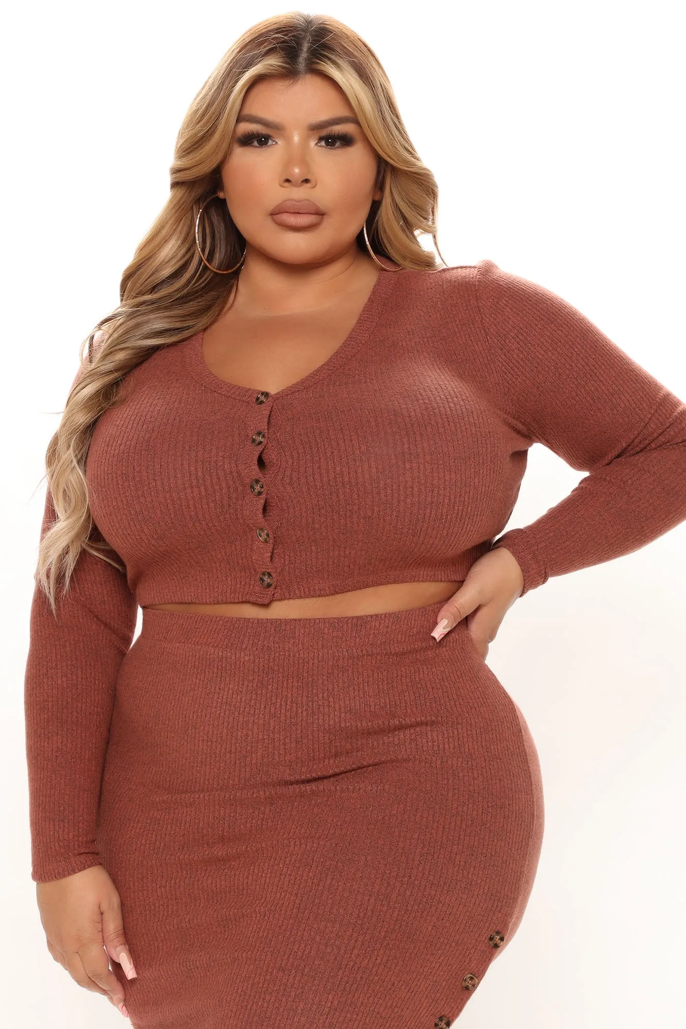 All Or Nothing Skirt Set - Rust