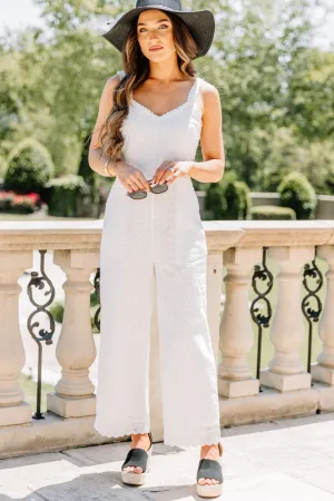 Always Be Your Best White Eyelet Jumpsuit