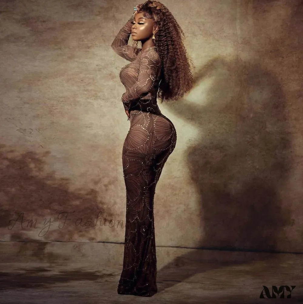 Amy Fashion - Club Bodycon See Through Long Dress