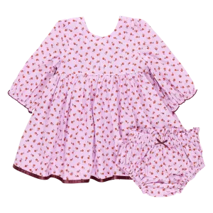Baby Girls Amma Dress Set - Lavender Tiny Roses