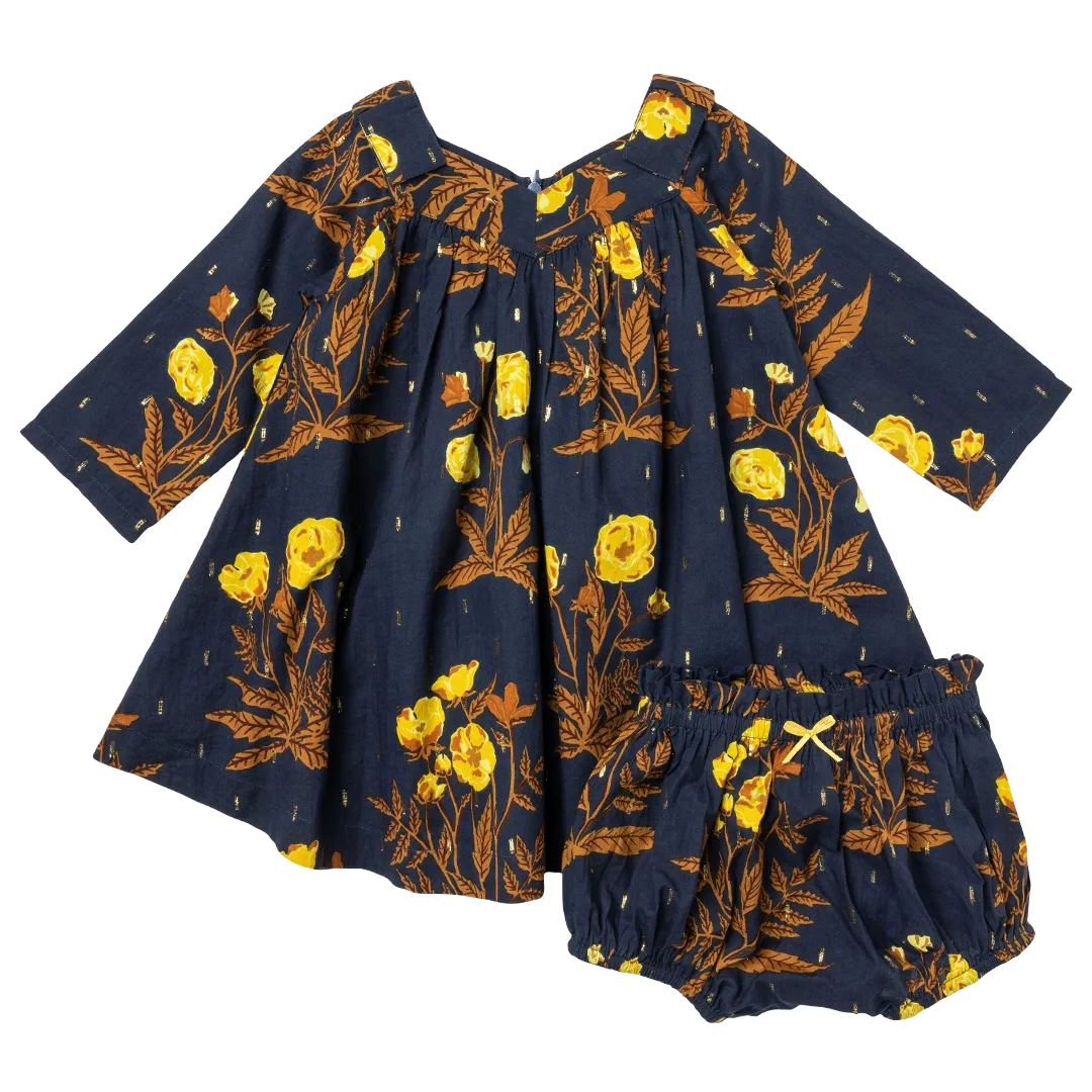 Baby Girls Frida Dress Set - Navy Poppy
