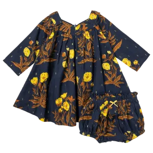 Baby Girls Frida Dress Set - Navy Poppy