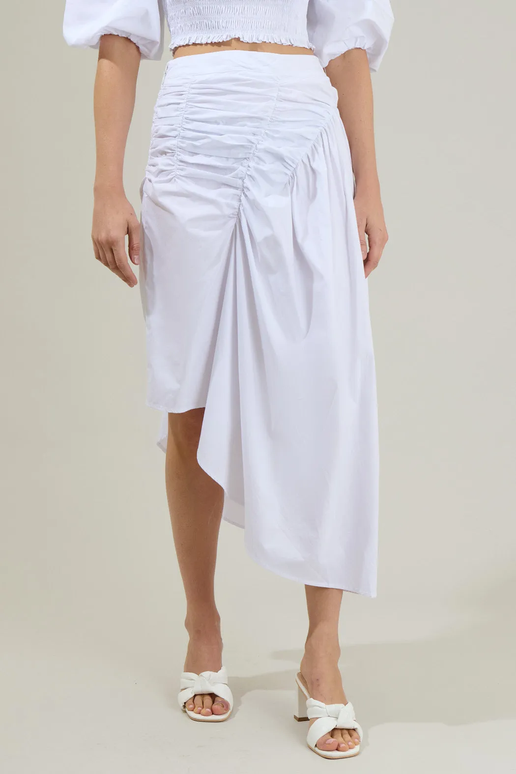 Belen Ruched Midi Skirt