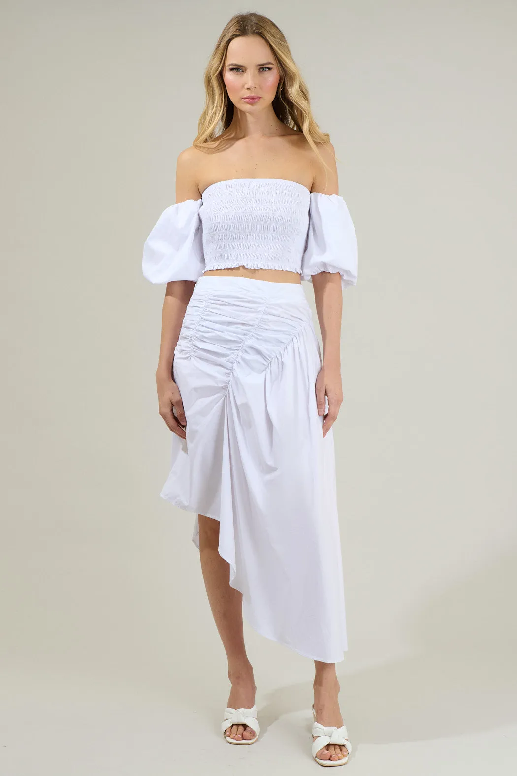 Belen Ruched Midi Skirt