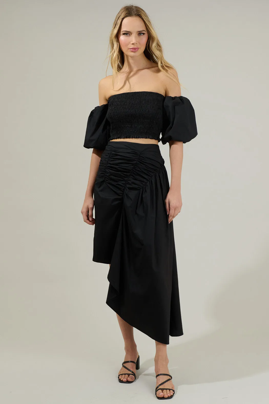 Belen Ruched Midi Skirt