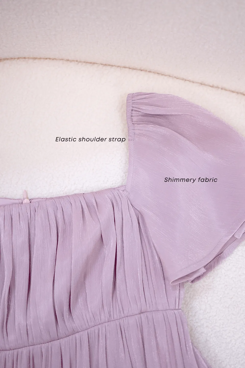BELLE FLUTTERS SHIMMERY MIDAXI IN CREAMY WHITE
