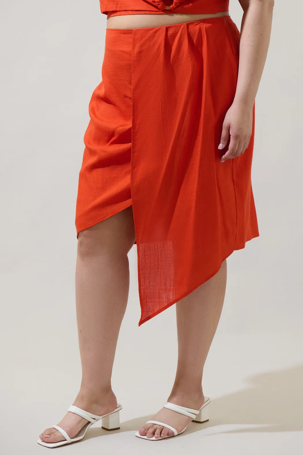 Bet On You Asymmetrical Midi Skirt Curve