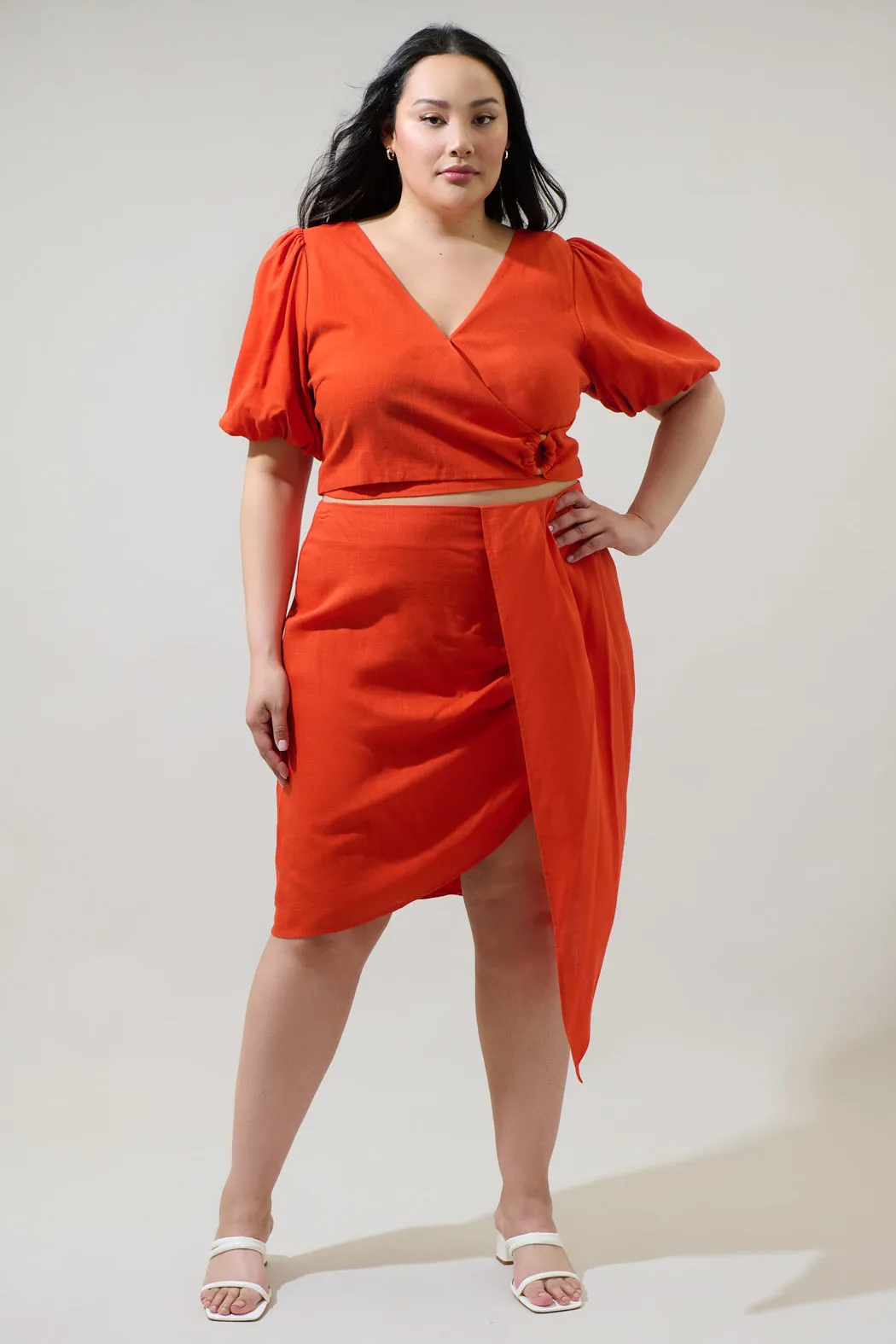 Bet On You Asymmetrical Midi Skirt Curve