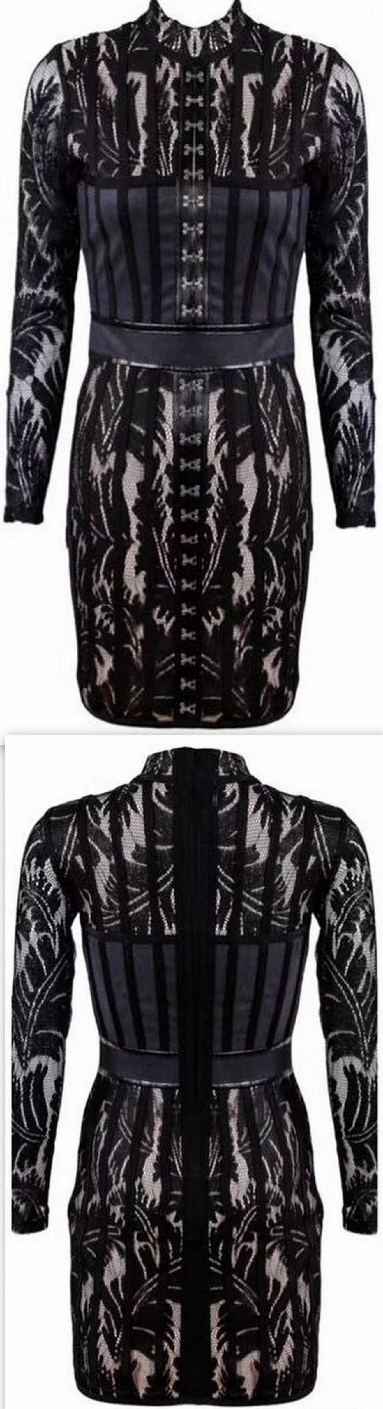 Black Corset Lace Stretchy Bodycon Mini Dress