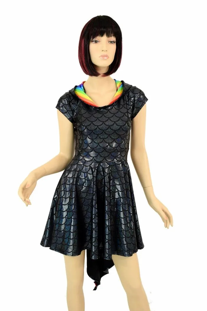 Black Dragon Hoodie Skater Dress