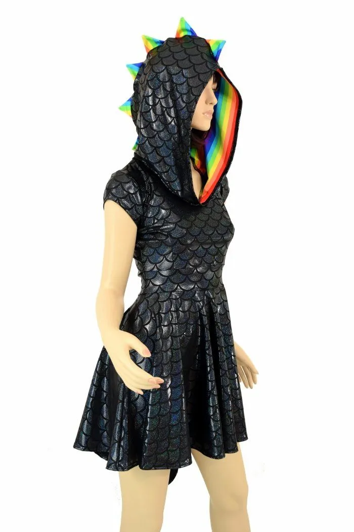Black Dragon Hoodie Skater Dress