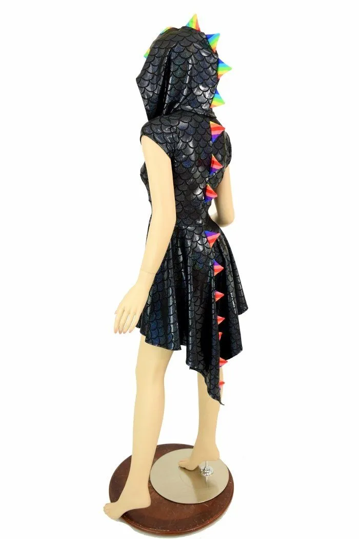 Black Dragon Hoodie Skater Dress