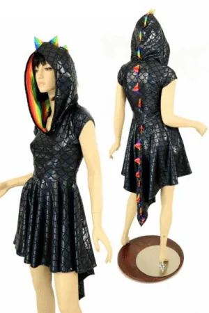 Black Dragon Hoodie Skater Dress