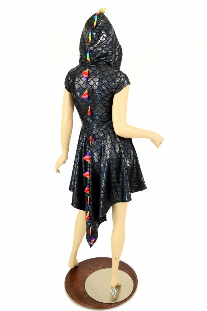 Black Dragon Hoodie Skater Dress