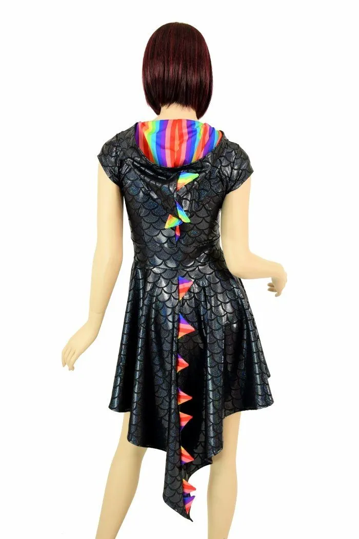 Black Dragon Hoodie Skater Dress