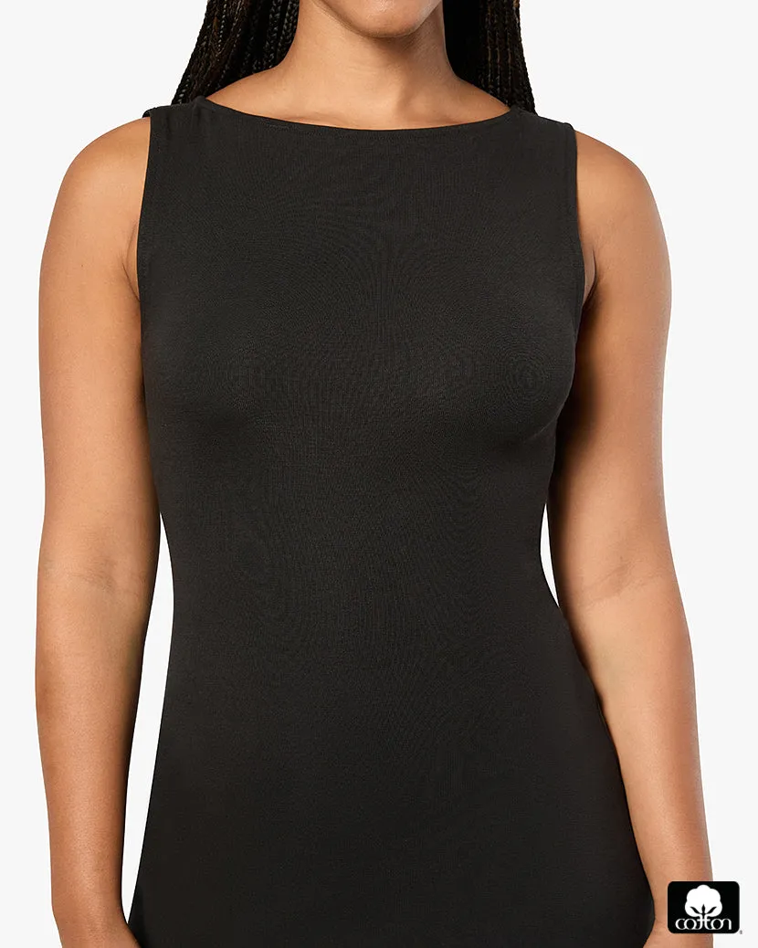 Boat Neck Midi Dress