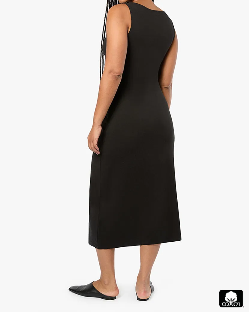 Boat Neck Midi Dress