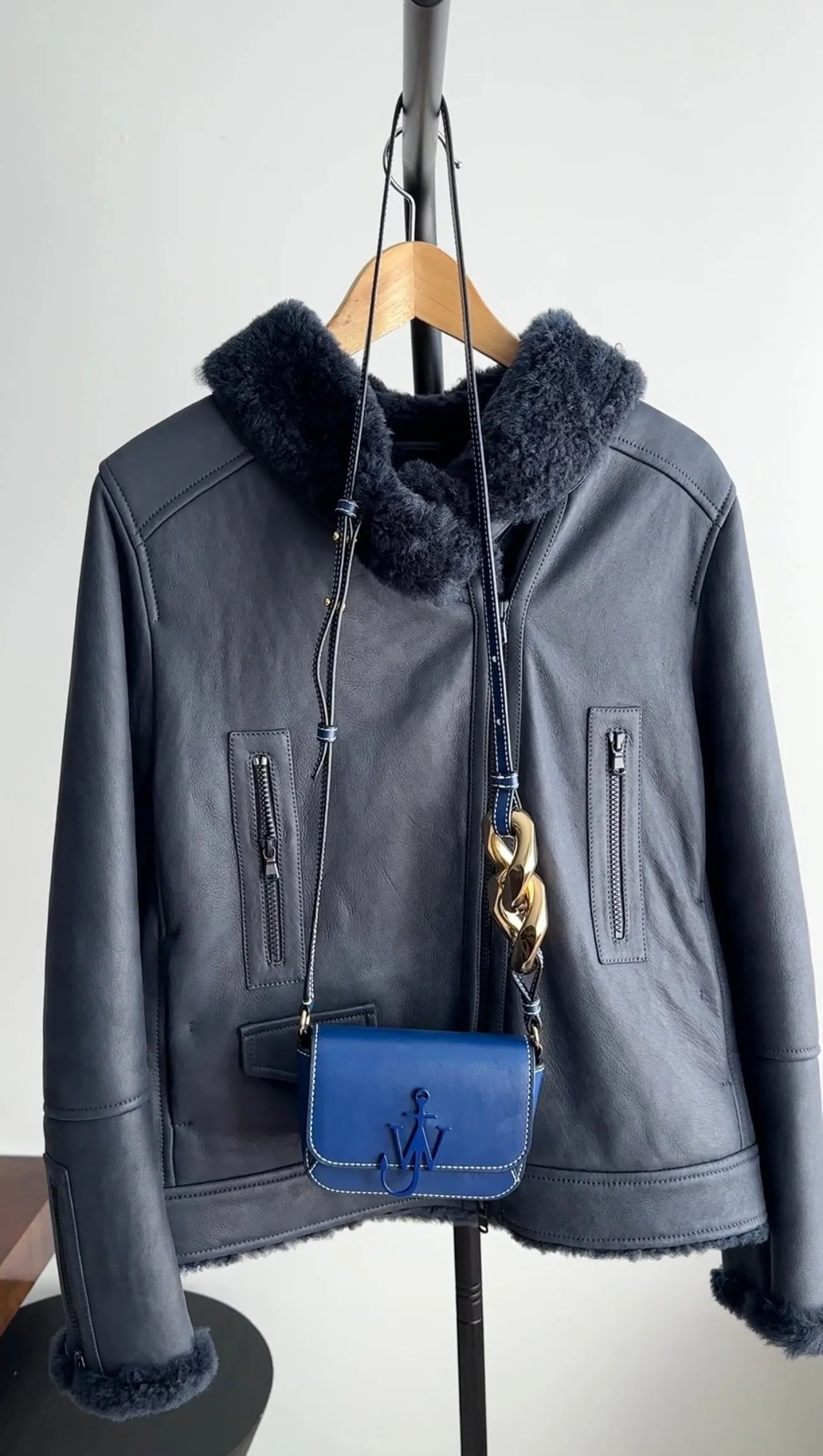 Brunello Cucinelli Midnight Navy Shearling Zip Jacket - IT40 / S (4/6)