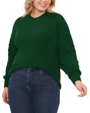 Carrie Bobble Sleeve Sweater | Alpine Green