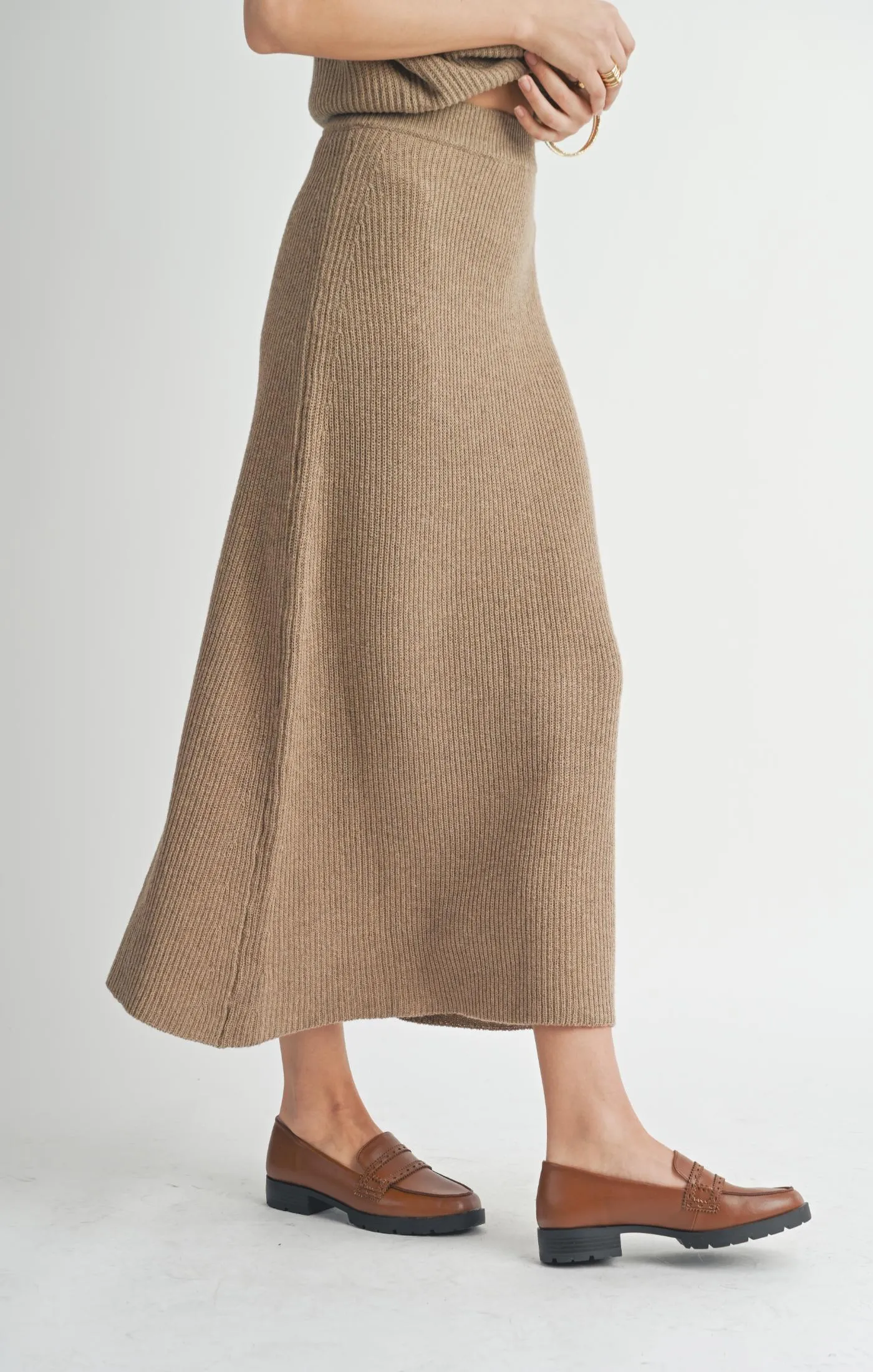 Crosby Sweater Midi Skirt | Dark Taupe