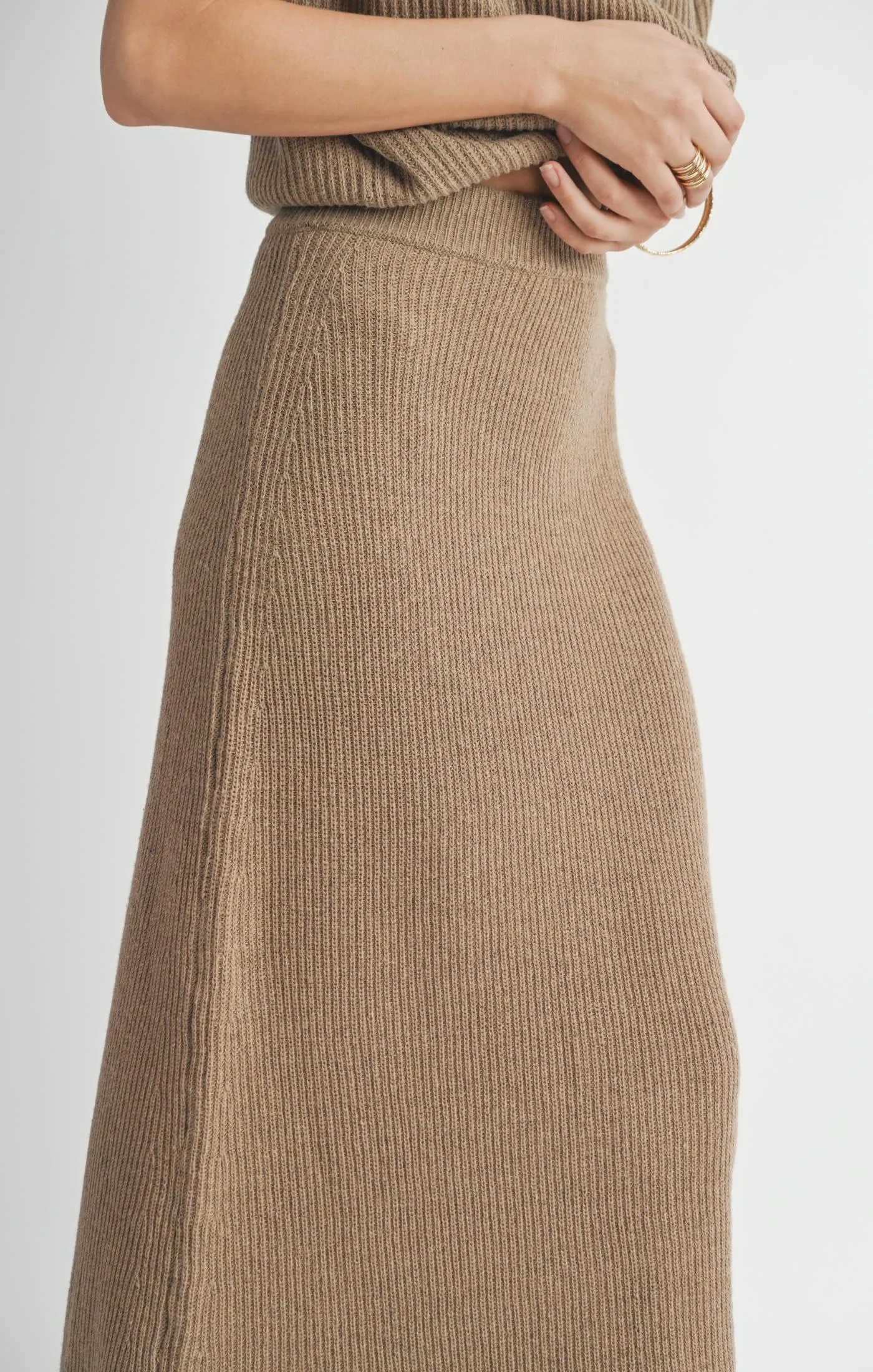 Crosby Sweater Midi Skirt | Dark Taupe