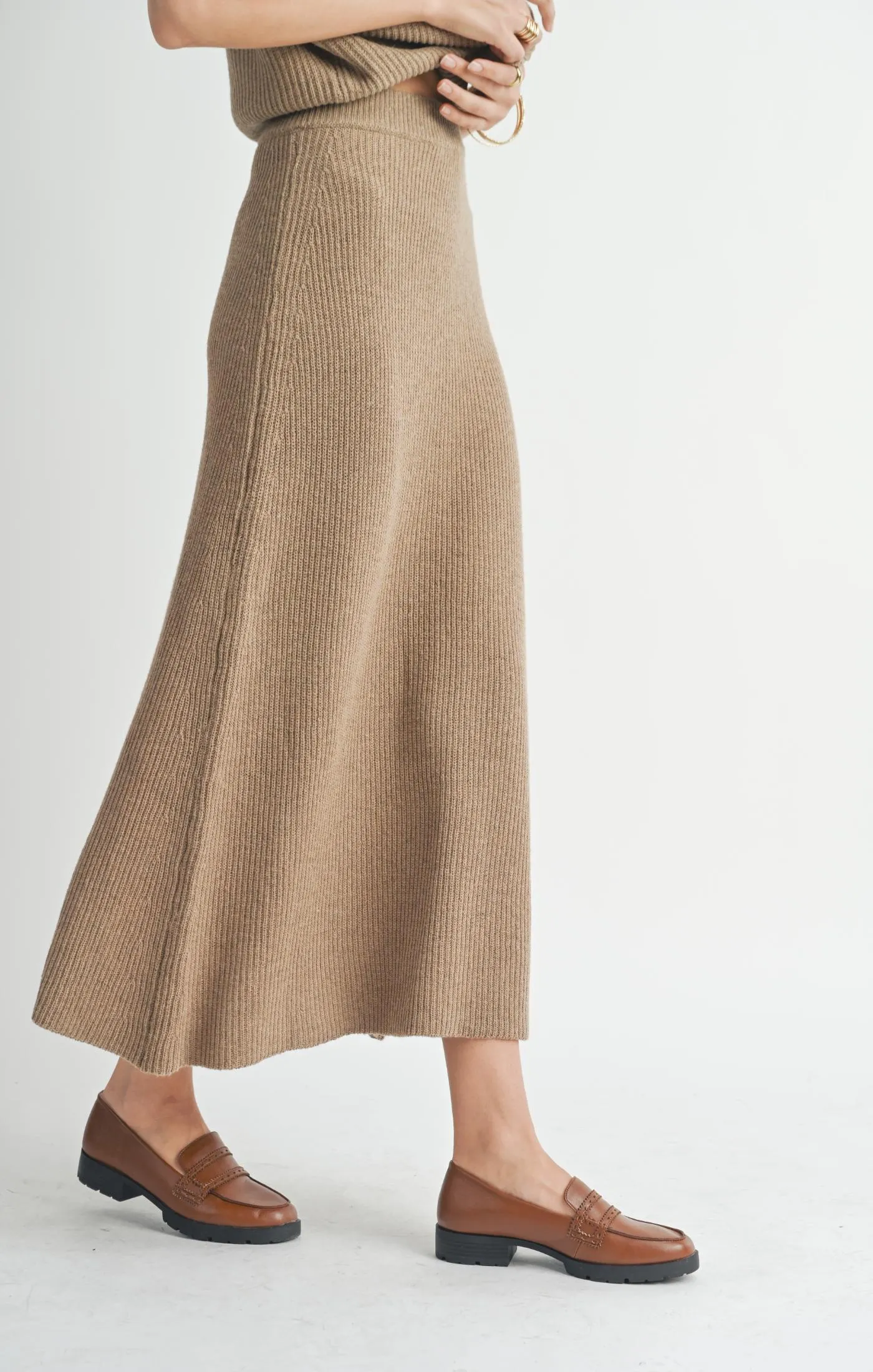 Crosby Sweater Midi Skirt | Dark Taupe