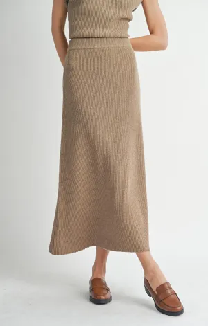 Crosby Sweater Midi Skirt | Dark Taupe