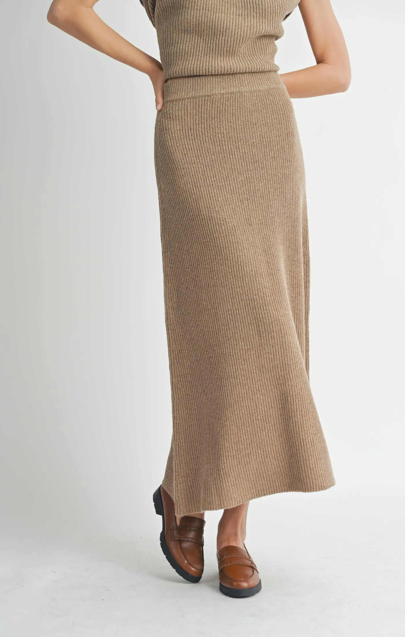 Crosby Sweater Midi Skirt | Dark Taupe