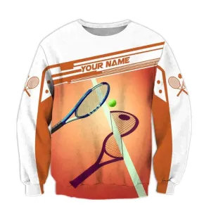 Custom 3D Print Zip Hoodie For Tennis Player, Women Tennis Sweatshirt, Men Tennis Player Gift