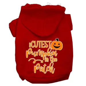 Cutest Pumpkin In The Patch Screen Print Dog Hoodie Red M