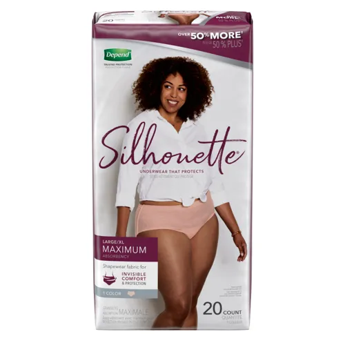 Depend Silhouette Incontinence Underwear for Women, Maximum Absorbency, Pink