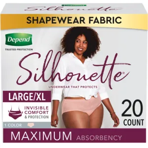 Depend Silhouette Incontinence Underwear for Women, Maximum Absorbency, Pink