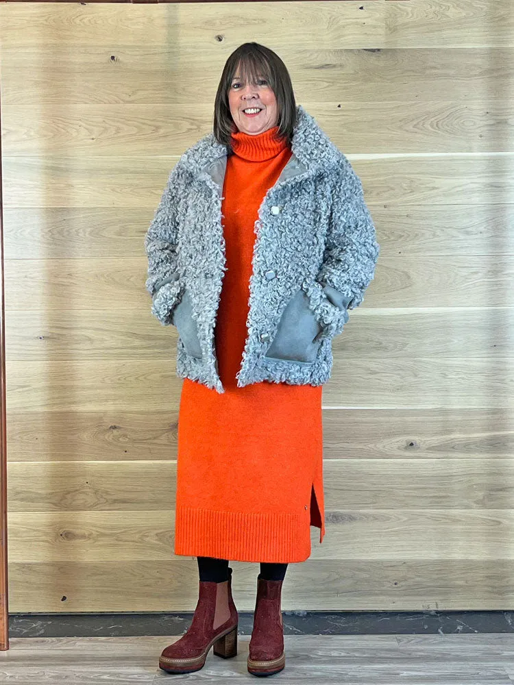 Diego M Shearling Jacket Grey