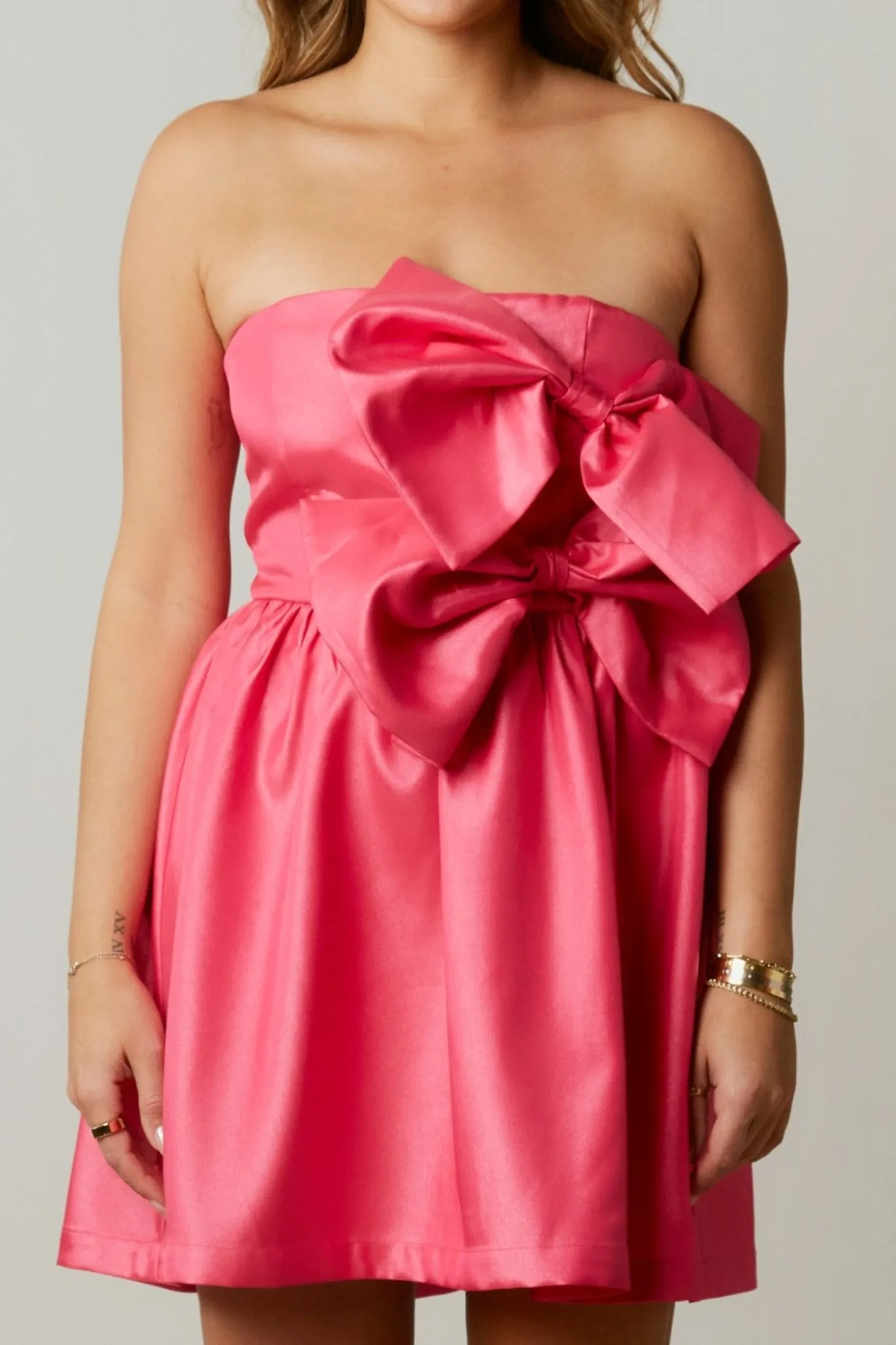 Double Bow Strapless Dress