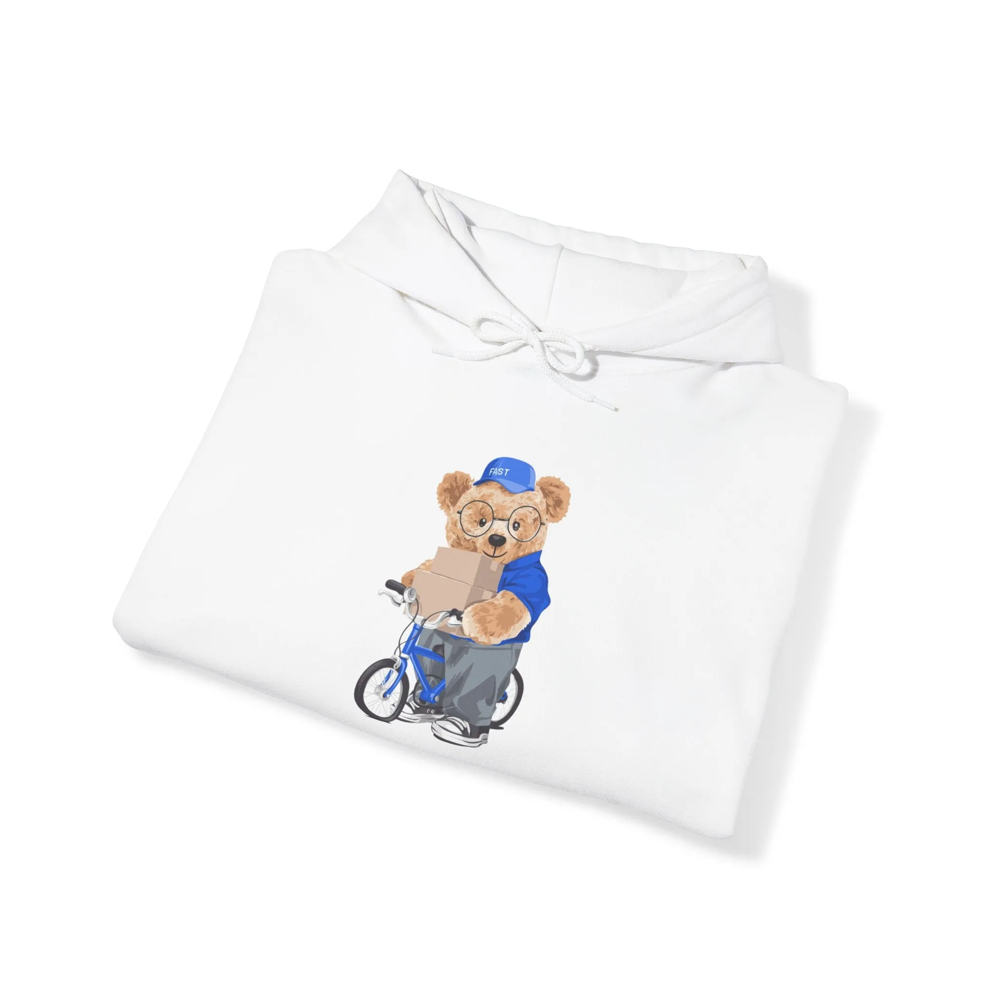 Eco-Friendly Bike Delivery Bear Hoodie