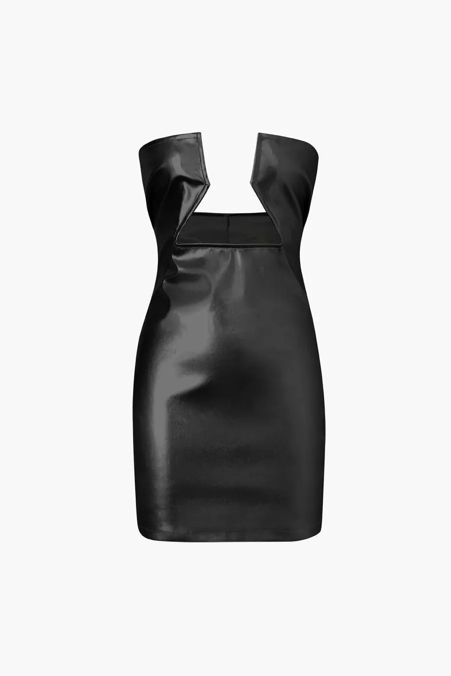 Eco Leather Tube Bodycon Mini Dress