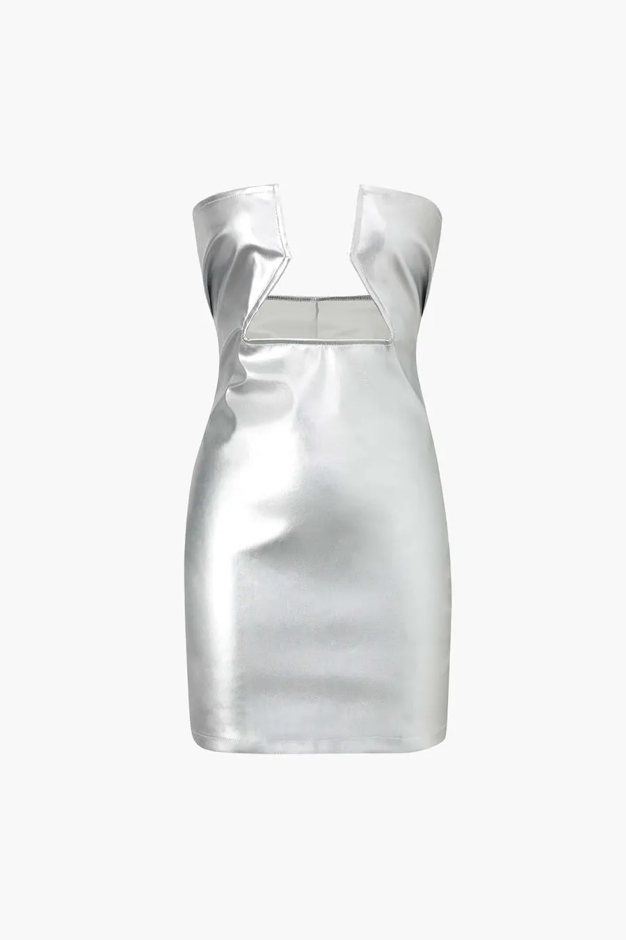 Eco Leather Tube Bodycon Mini Dress