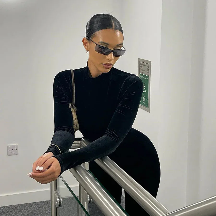 fall plain velvet jumpsuit with zipper long sleeve mock neck women's jumpsuit casual solid ladies jumpsuit